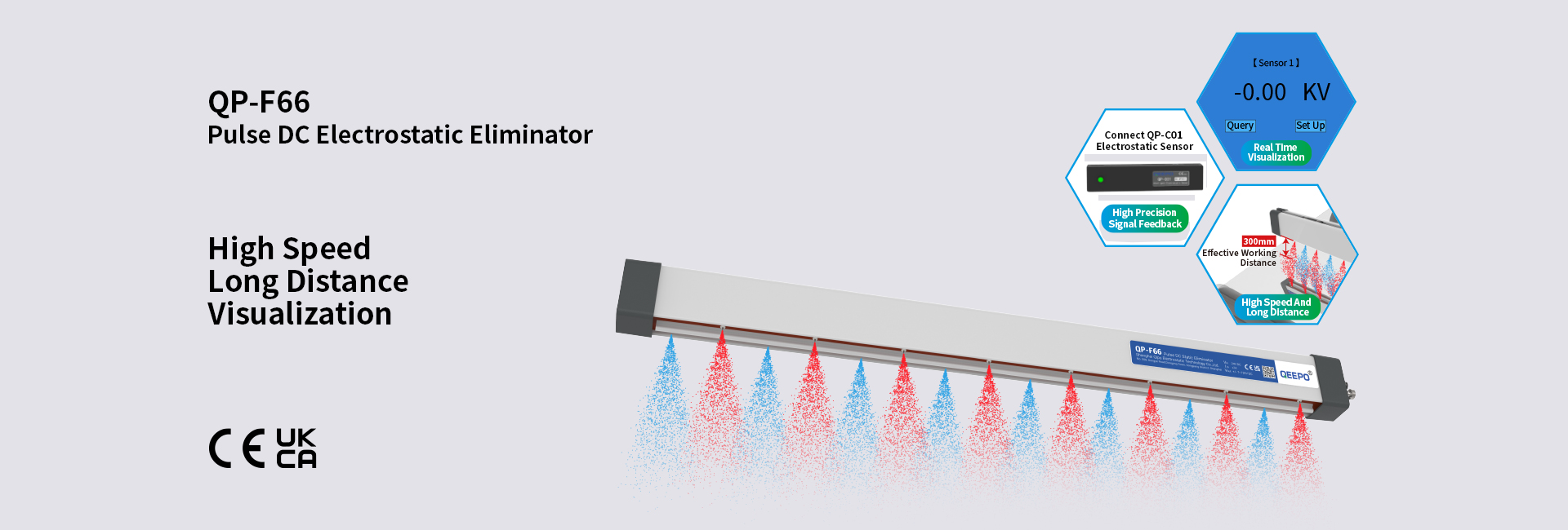 QEEPO QPS66 anti static ion bar static eliminator for printing machine